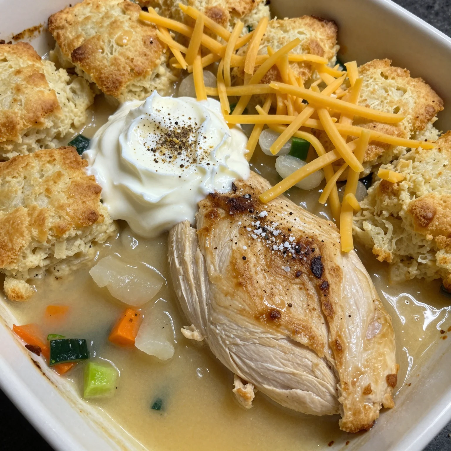 Chicken Biscuit Casserole