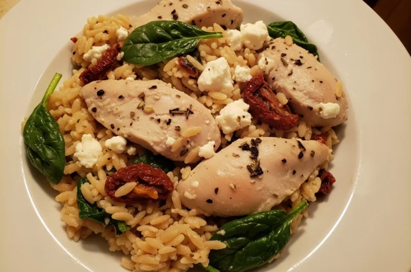 Greek Chicken Orzo Casserole