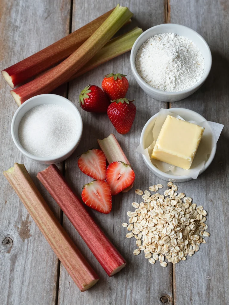 Rhubarb Strawberry Crisp Casserole