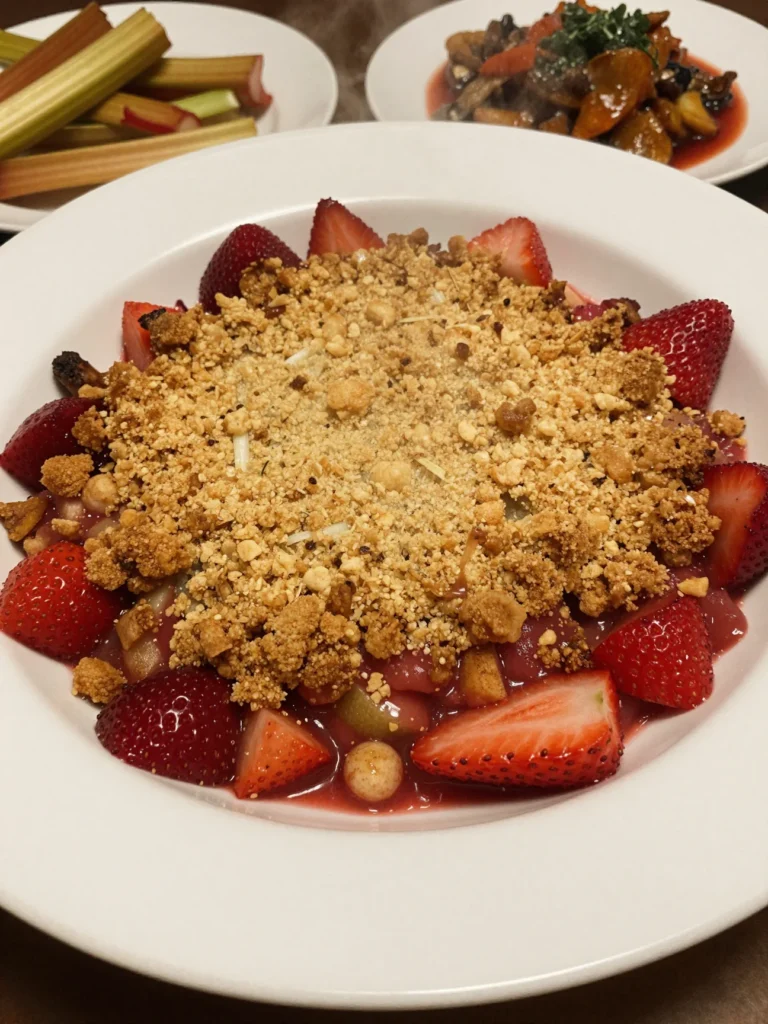 Rhubarb Strawberry Crisp Casserole