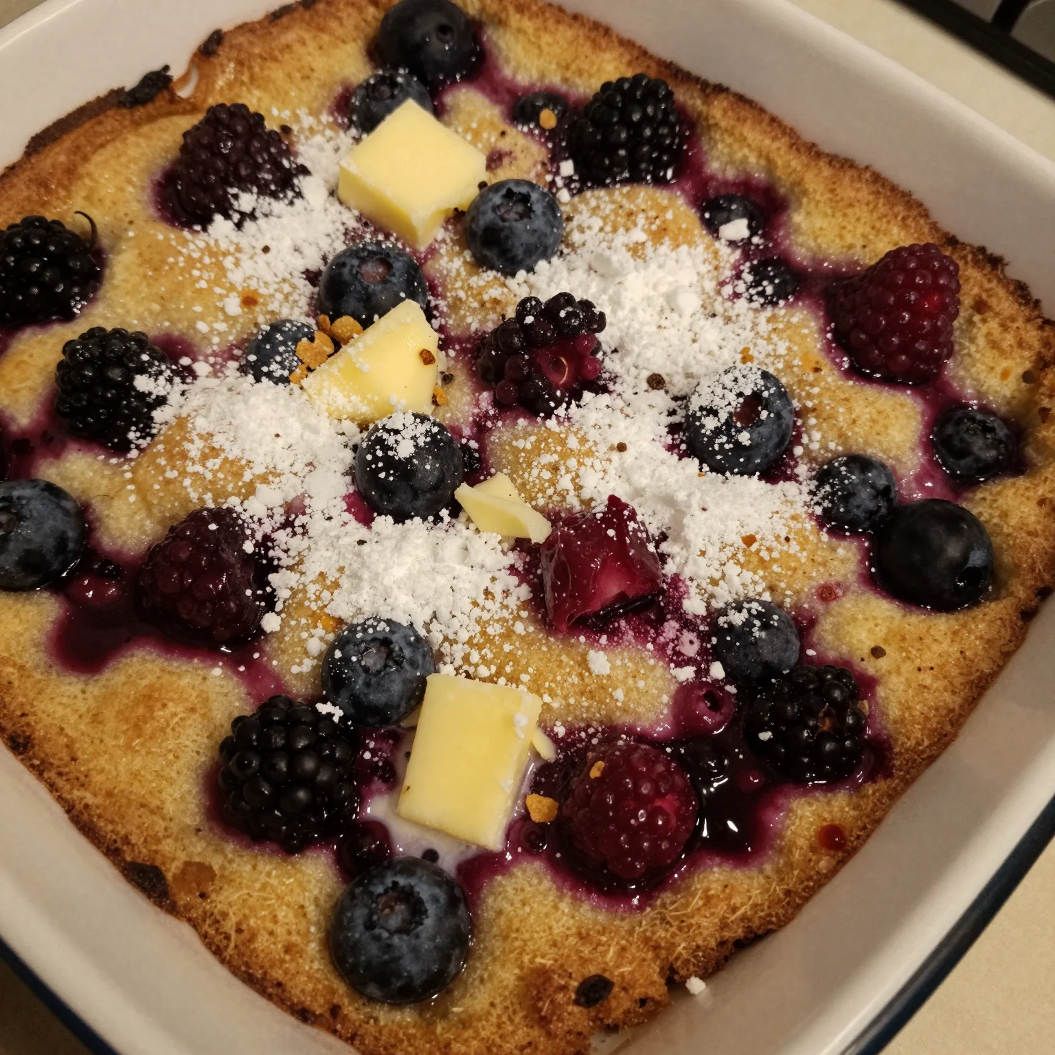 Summer Berry Cobbler Casserole