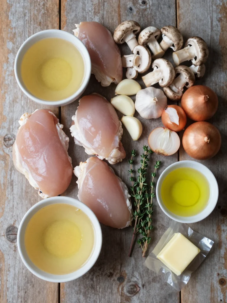 One Pan Chicken and Mushrooms
