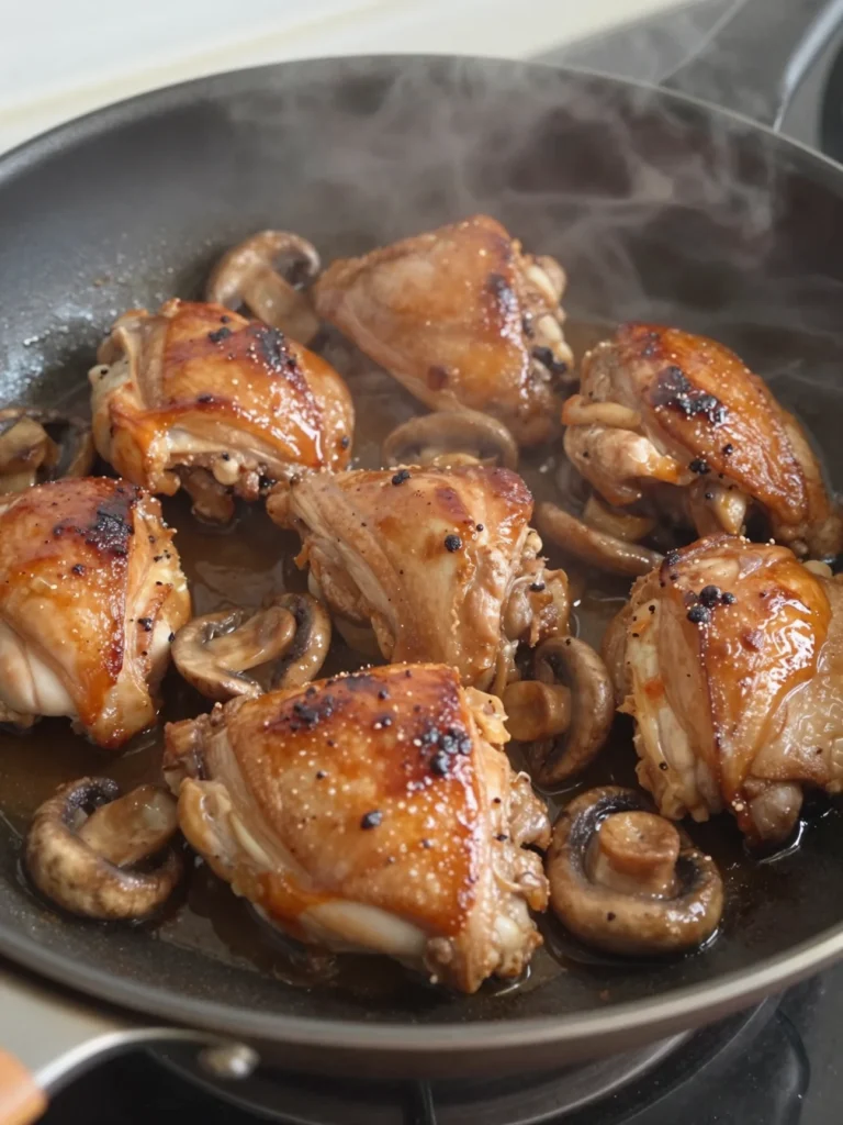 One Pan Chicken and Mushrooms
