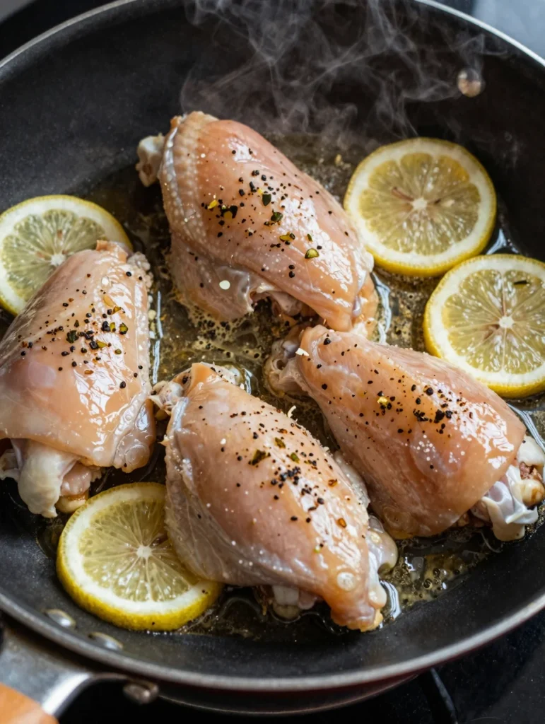 One Pan Lemon Garlic Chicken Thighs
