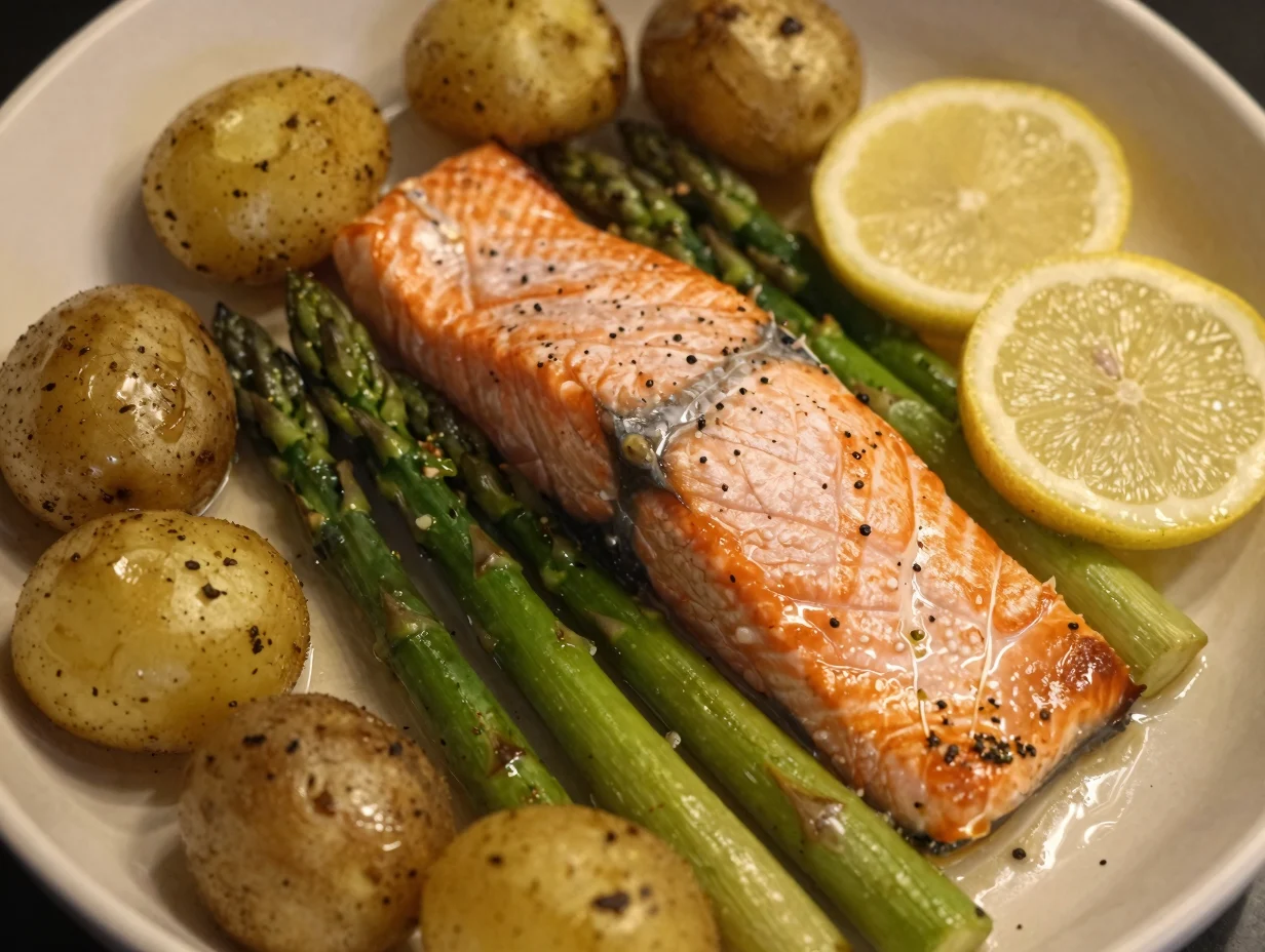 One Pan Lemon Salmon Bake