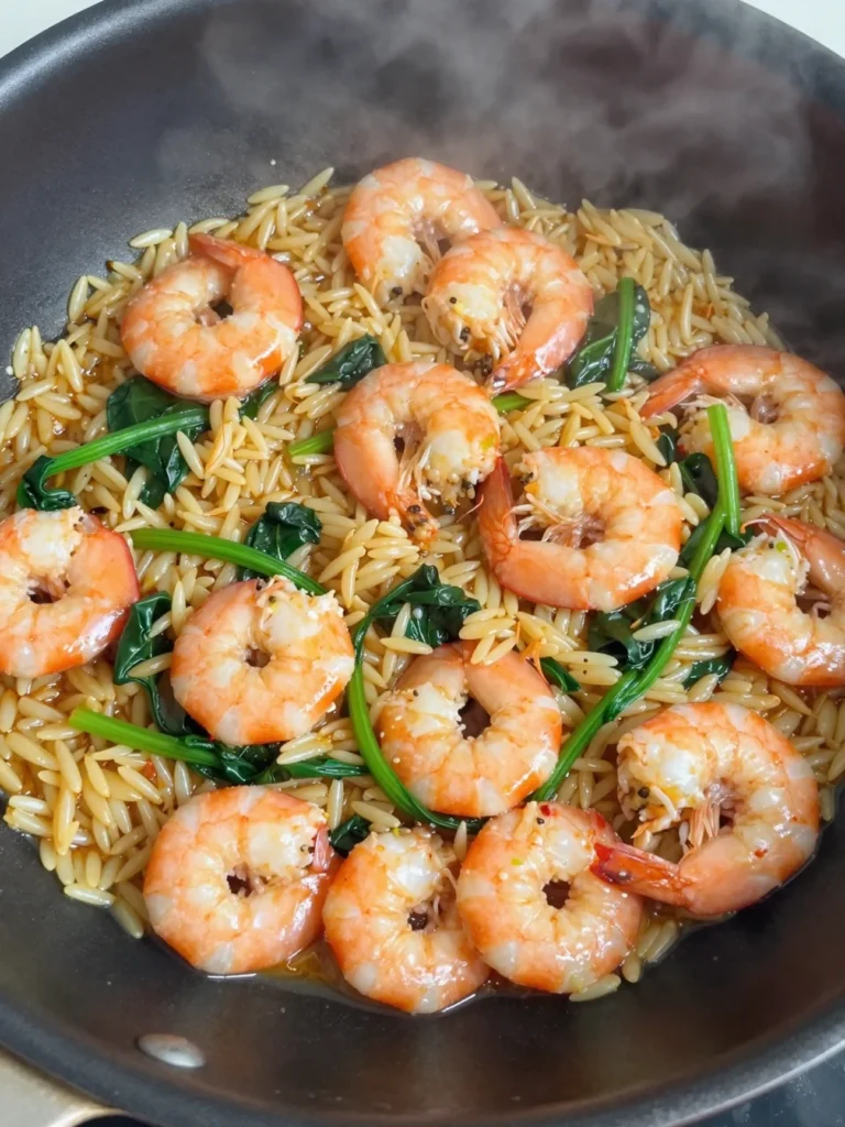 One Pan Shrimp and Orzo