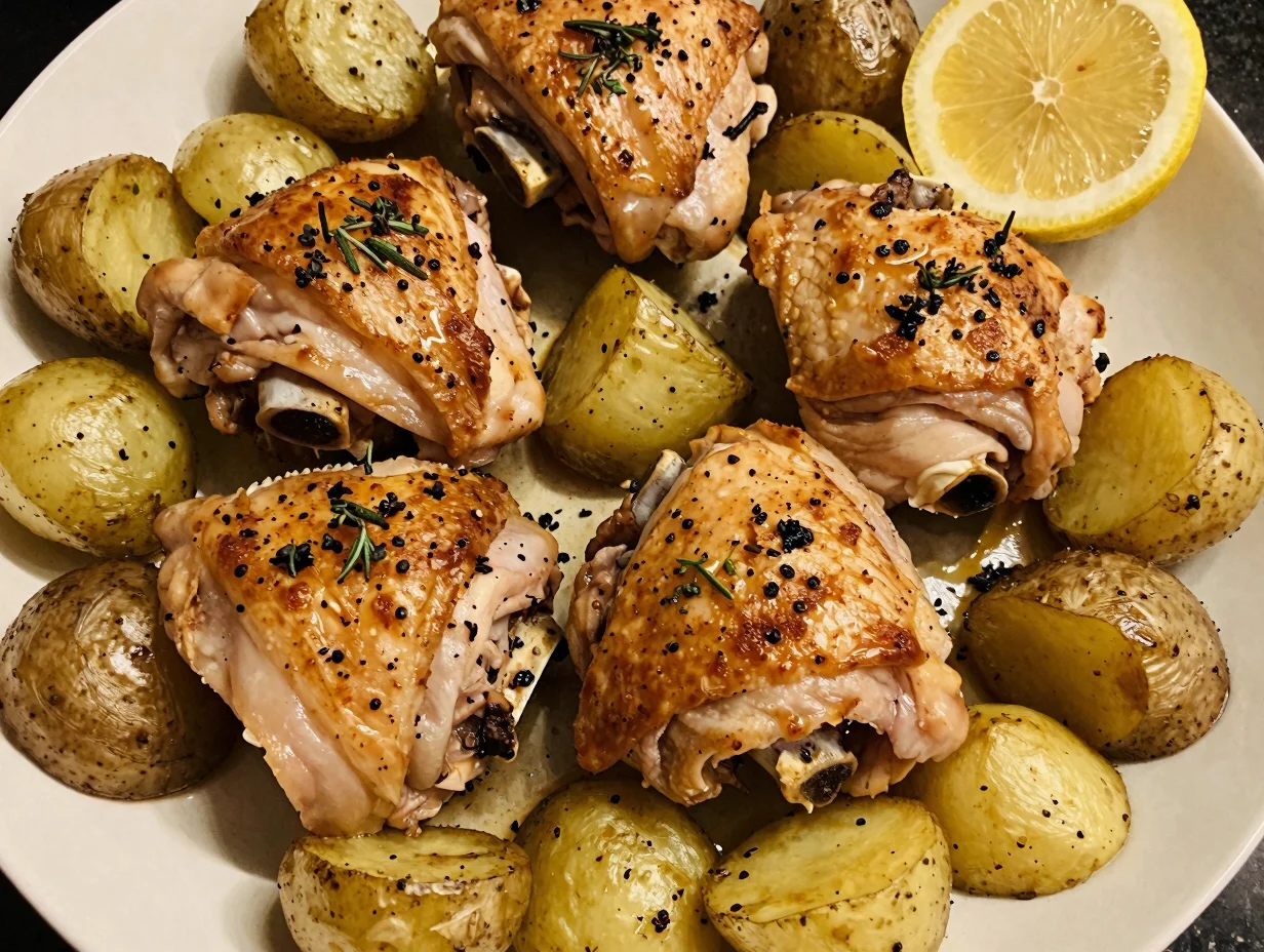 Sheet Pan Chicken with Potatoes and Lemon