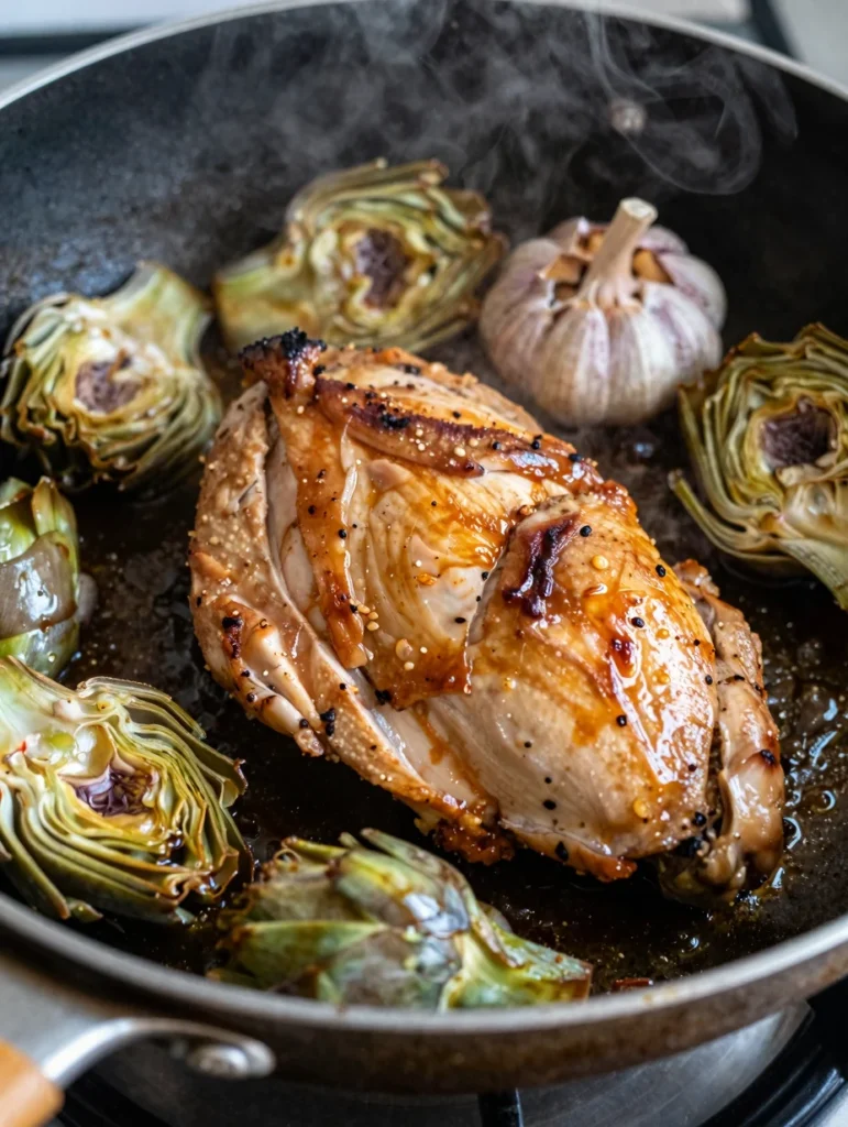 Skillet Chicken with Artichokes