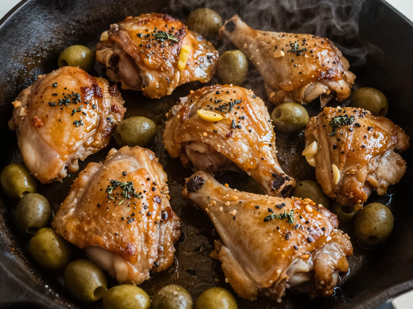 Skillet Chicken with Olives