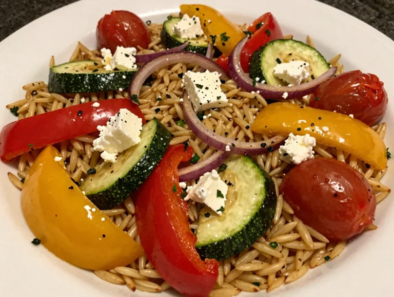 Baked Orzo with Roasted Veggies