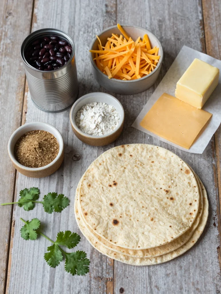 One Pan Bean and Cheese Quesadillas
