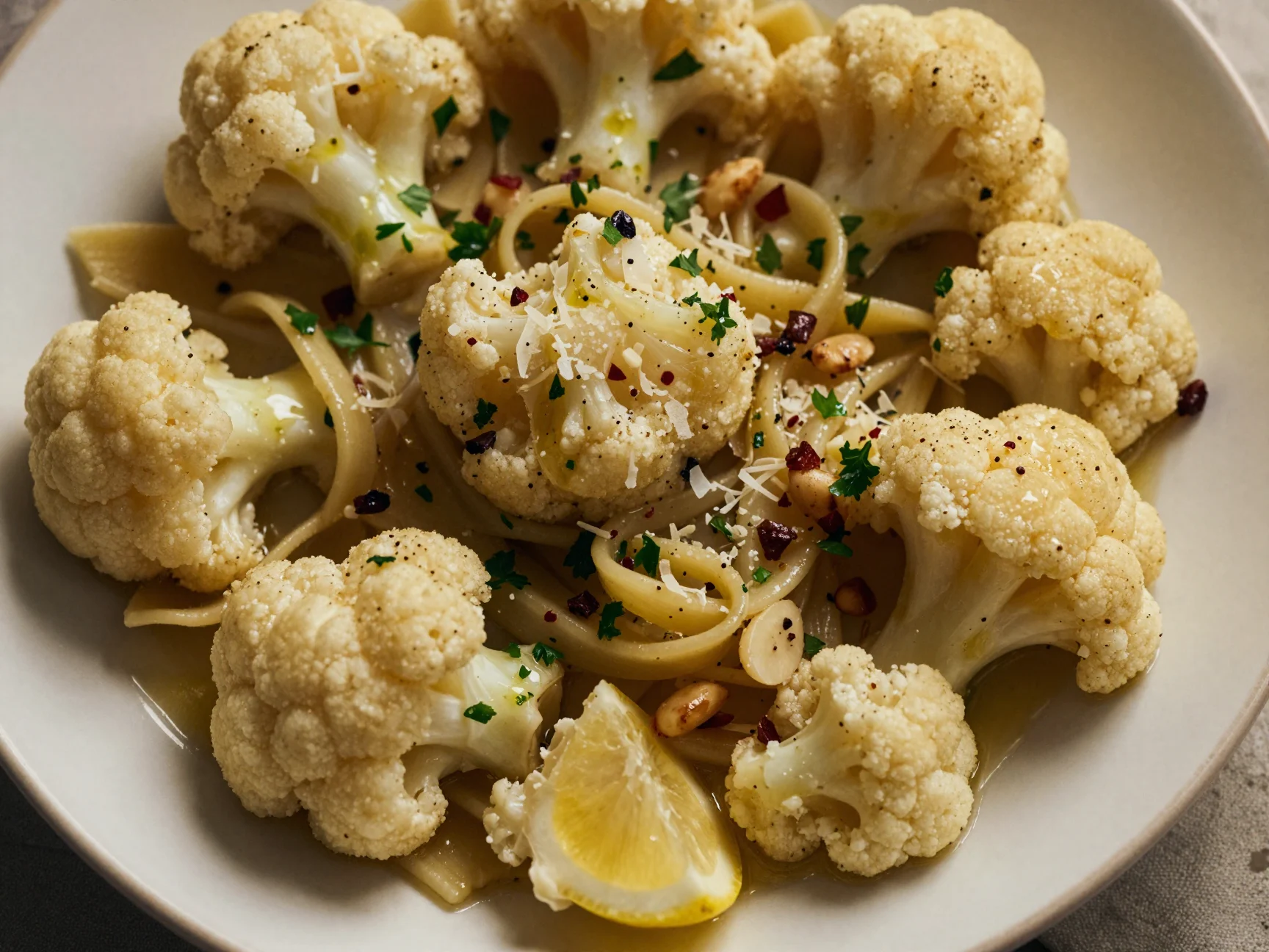 One Pan Roasted Cauliflower Pasta