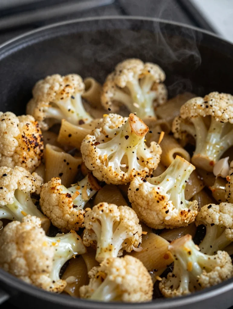 One Pan Roasted Cauliflower Pasta