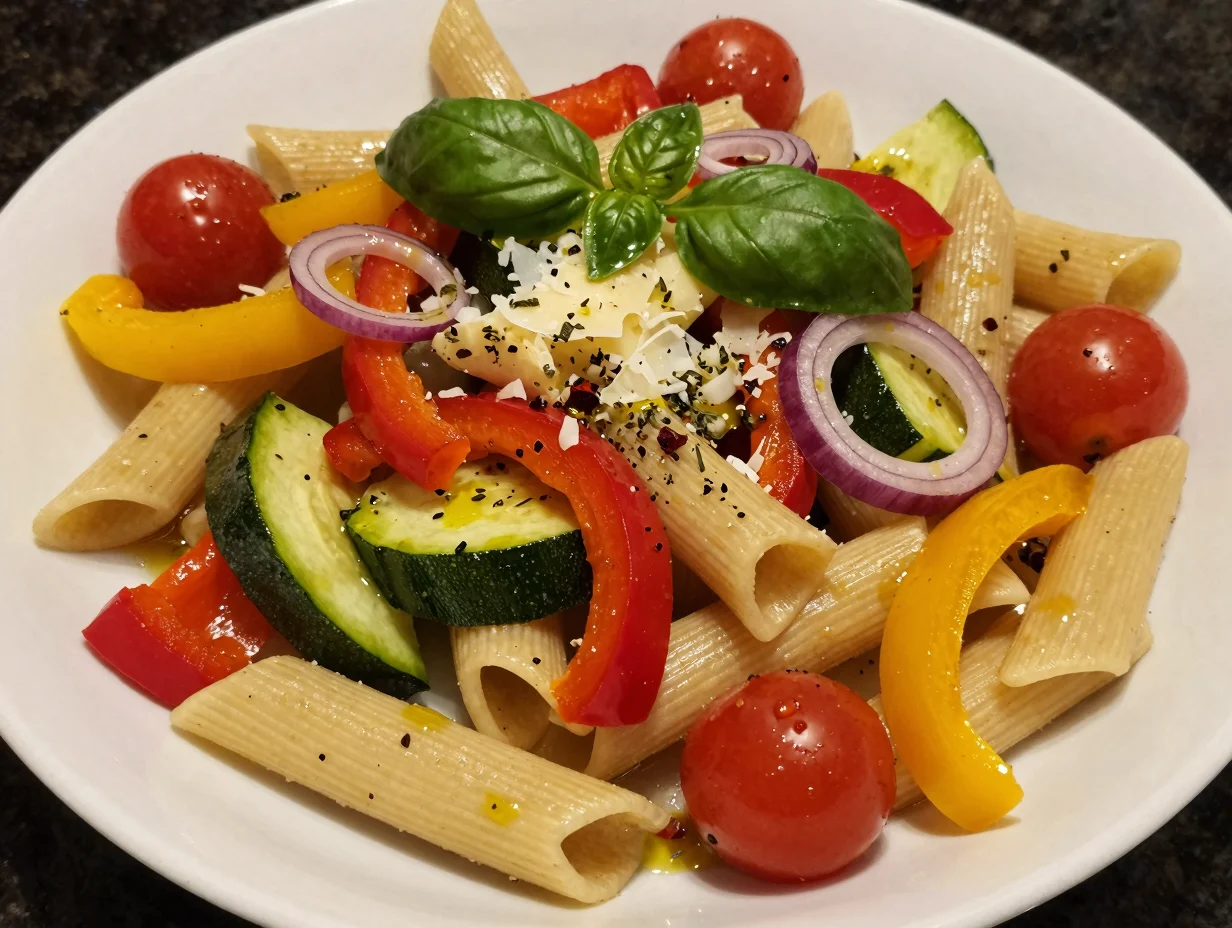 One Pan Roasted Veggie Pasta