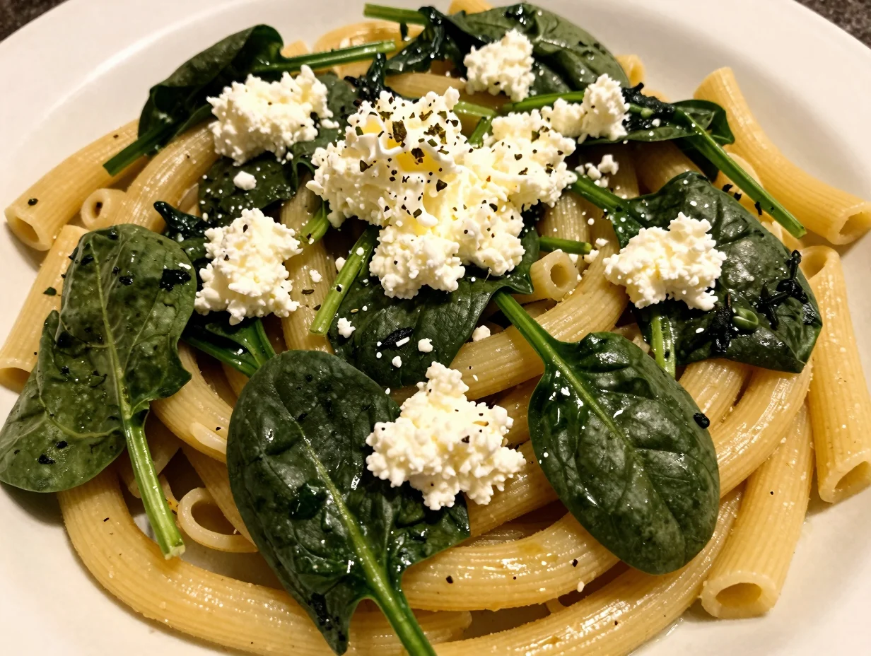 One Pan Spinach and Ricotta Pasta