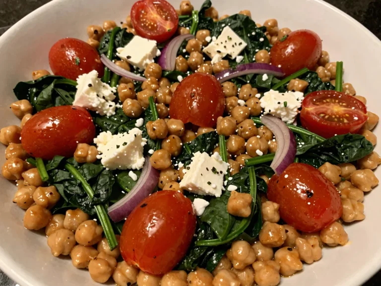 One Pan Spinach Chickpea Bake