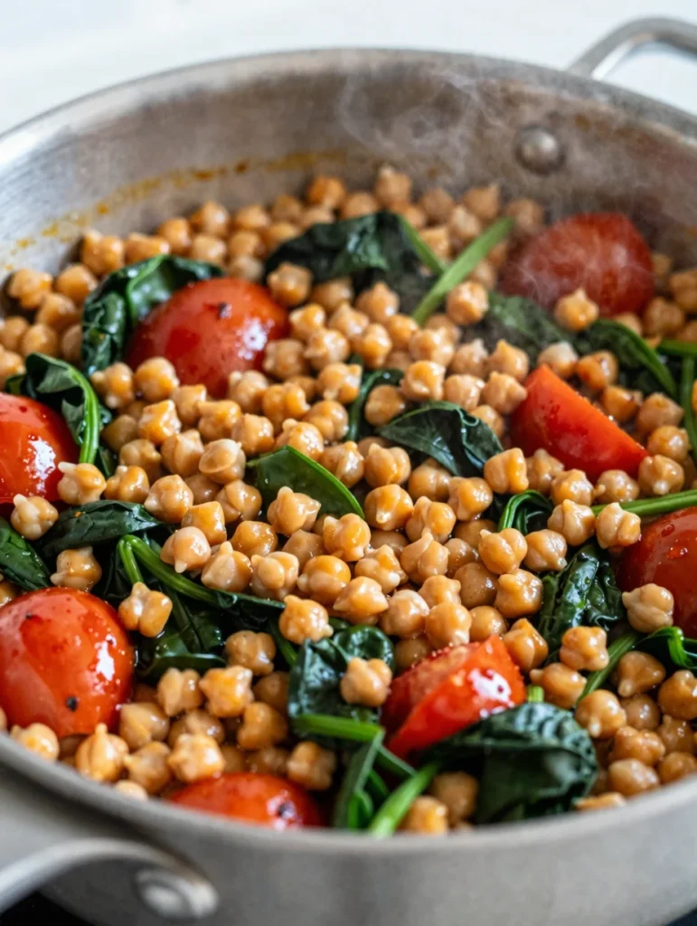 One Pan Spinach Chickpea Bake