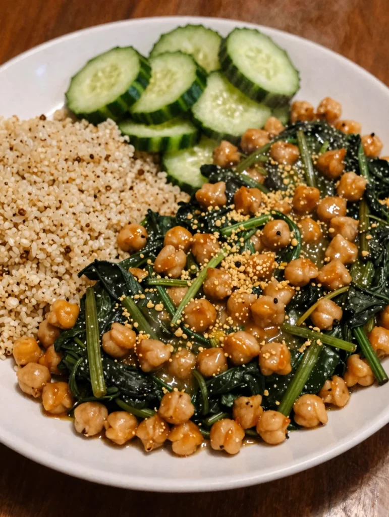 One Pan Spinach Chickpea Bake