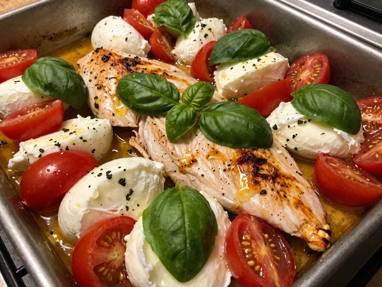 Sheet Pan Caprese Bake